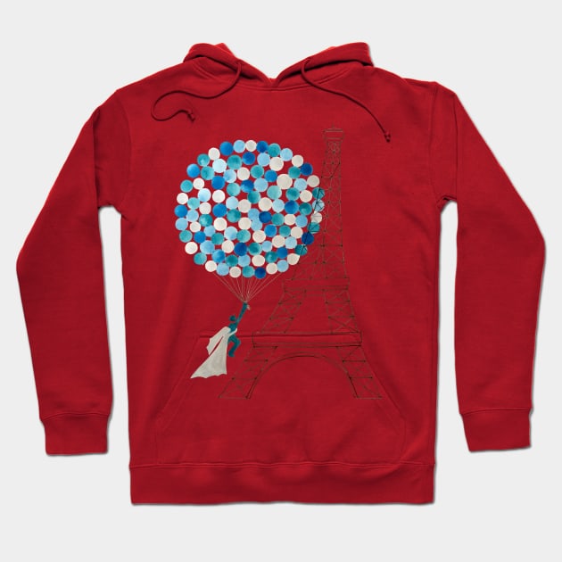 Eiffel Tower Paris Hoodie by onceuponapaper